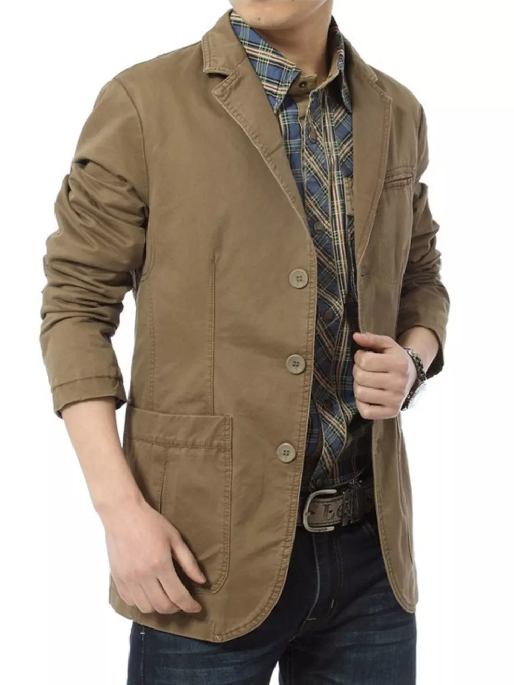 Men's Plus Size Casual Button Up Blazer, image 6
