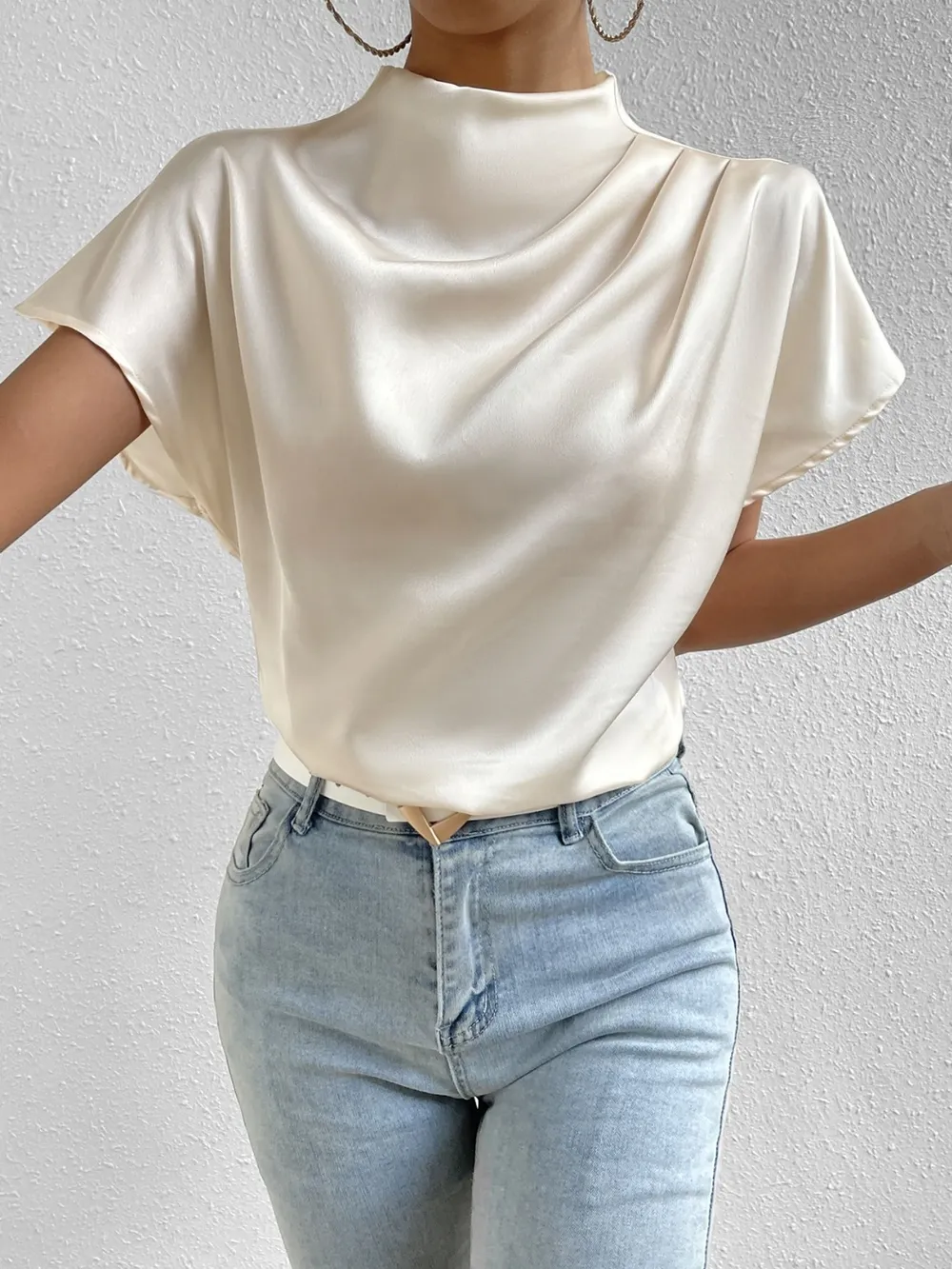 Mock Neck Short Sleeve Blouse, image 16
