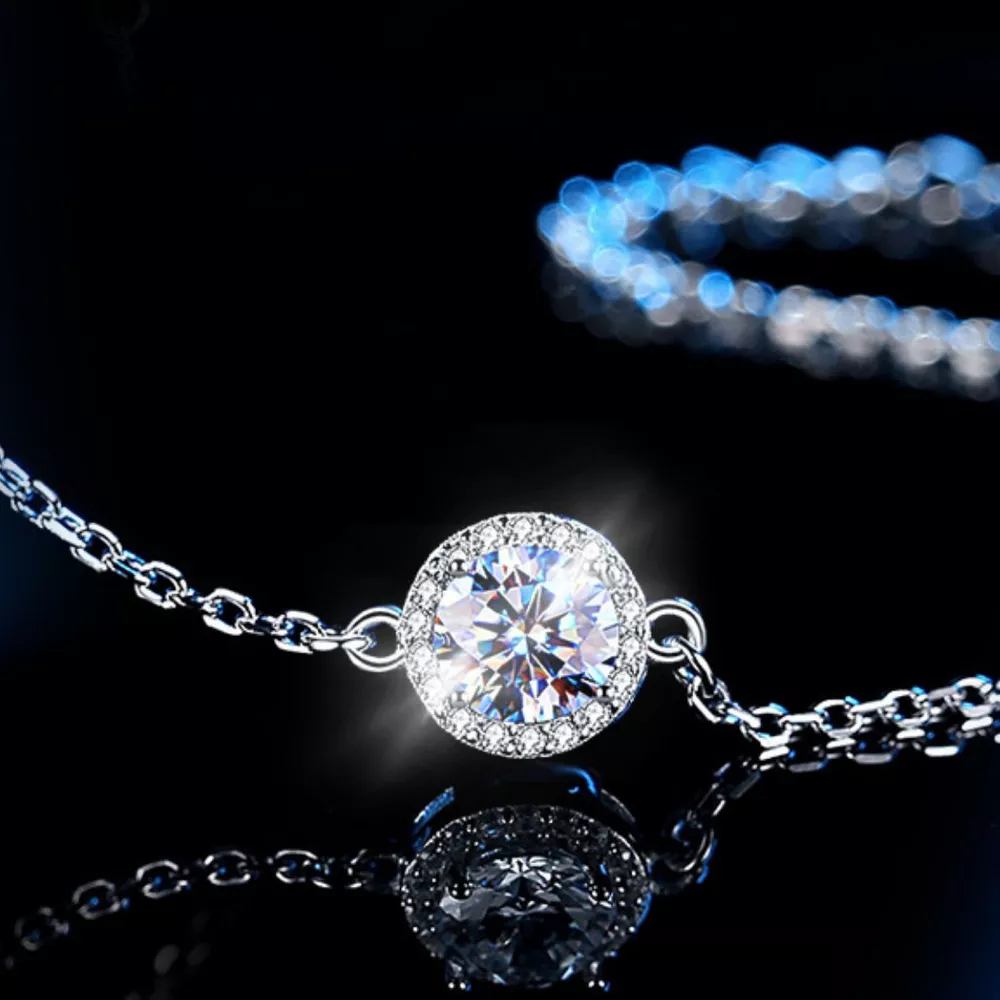 1 Carat 925 Sterling Silver Moissanite Bracelet, image 5