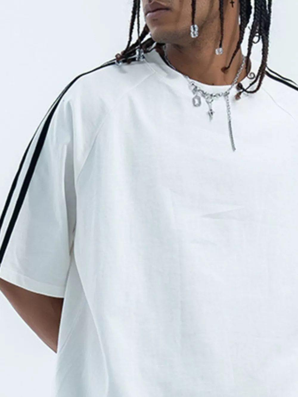 Men's Round Neck Stripe T-Shirt, image 3