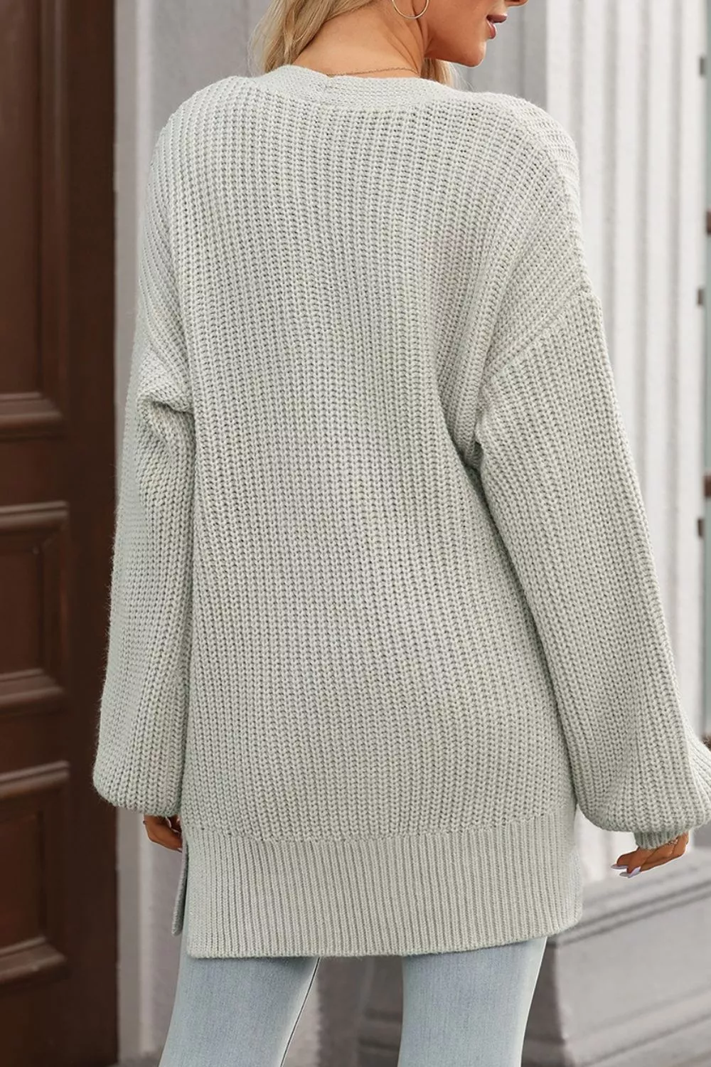 Chunky Knit Button-Down Cardigan, image 13