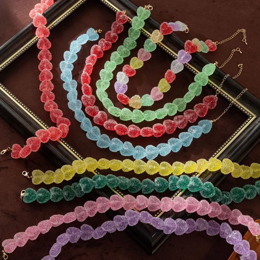 Colorful Resin Heart Necklace, image 8