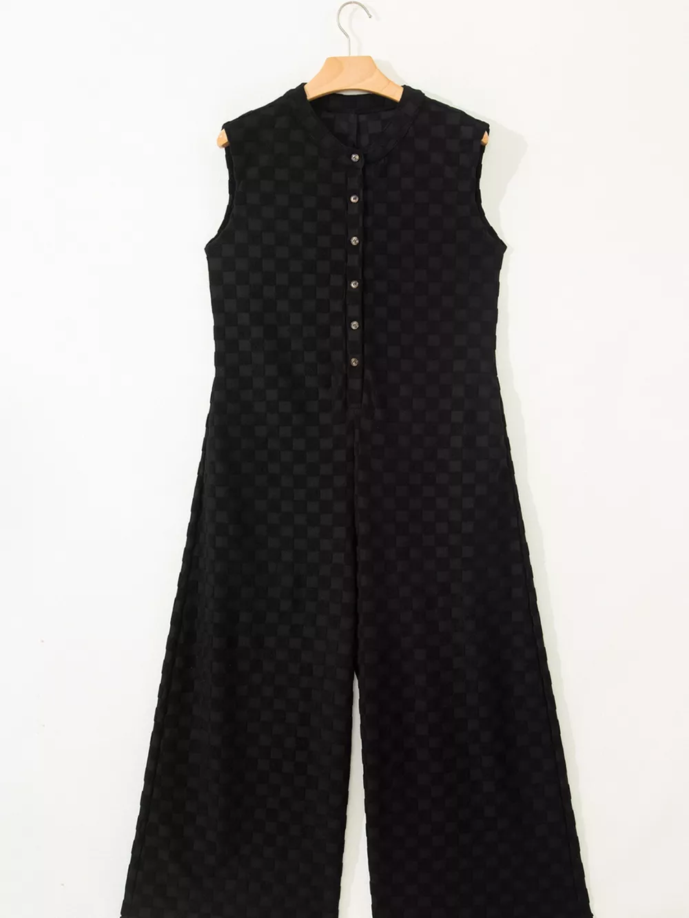 Checkered Sleeveless Wide Leg Jumpsuit, image 3