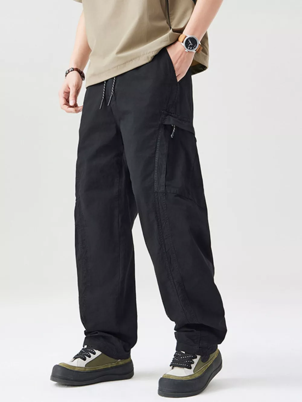 Men's Full Size Wide Leg Cargo Pants Plus Size, image 4