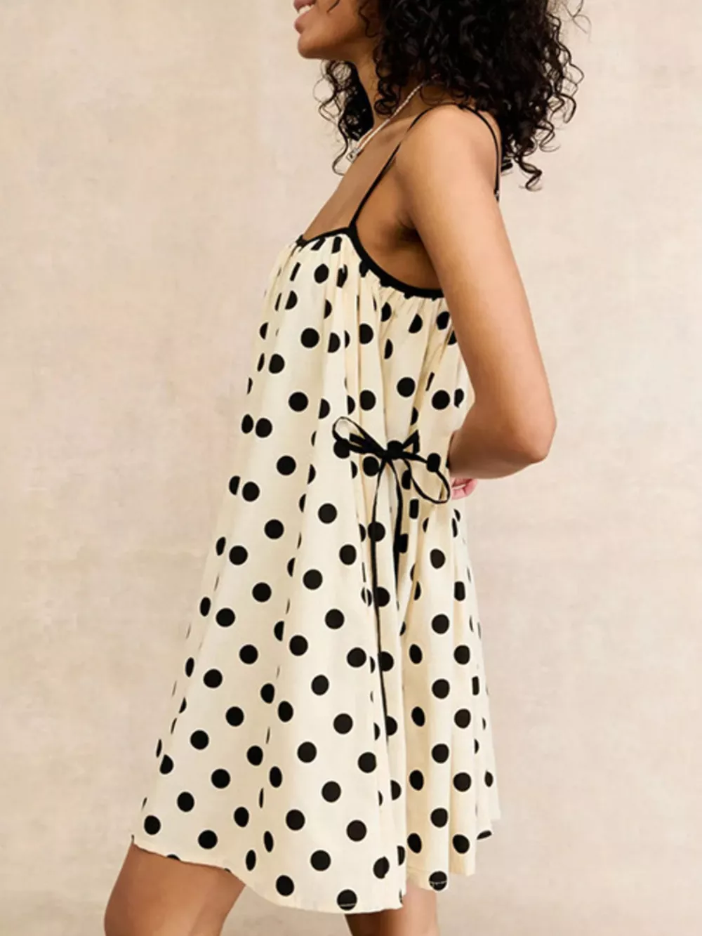 Polka Dot Spaghetti Strap Mini Dress, image 2