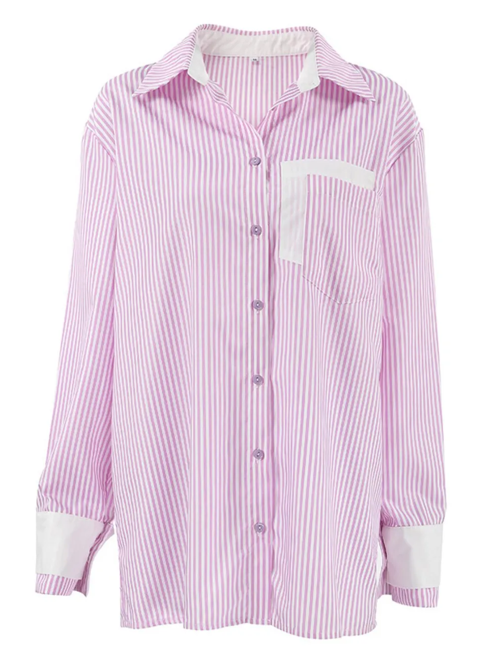 Striped Collared Neck Long Sleeve Shirt, image 7