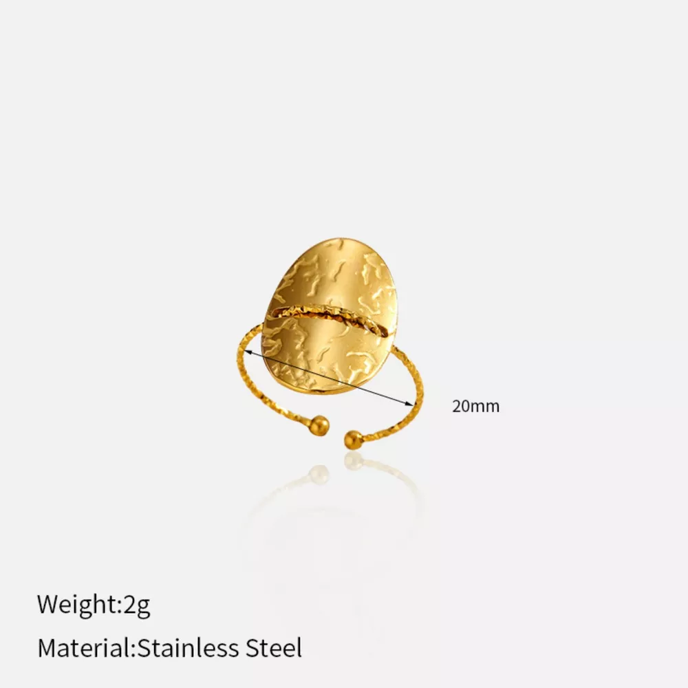 Hammered Disc Open Ring, image 7