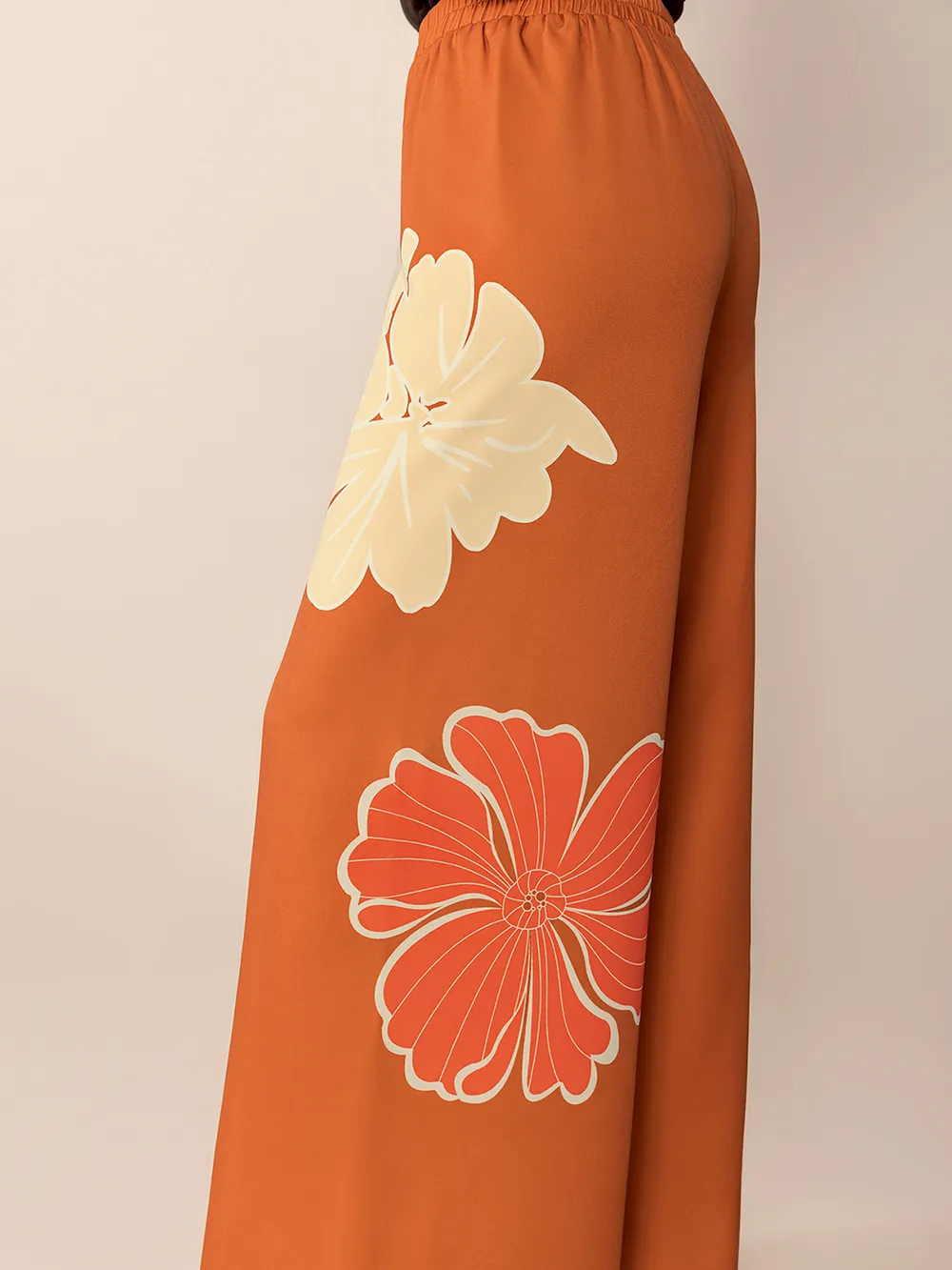 Printed Elastic Waist Wide Leg Pants, image 5