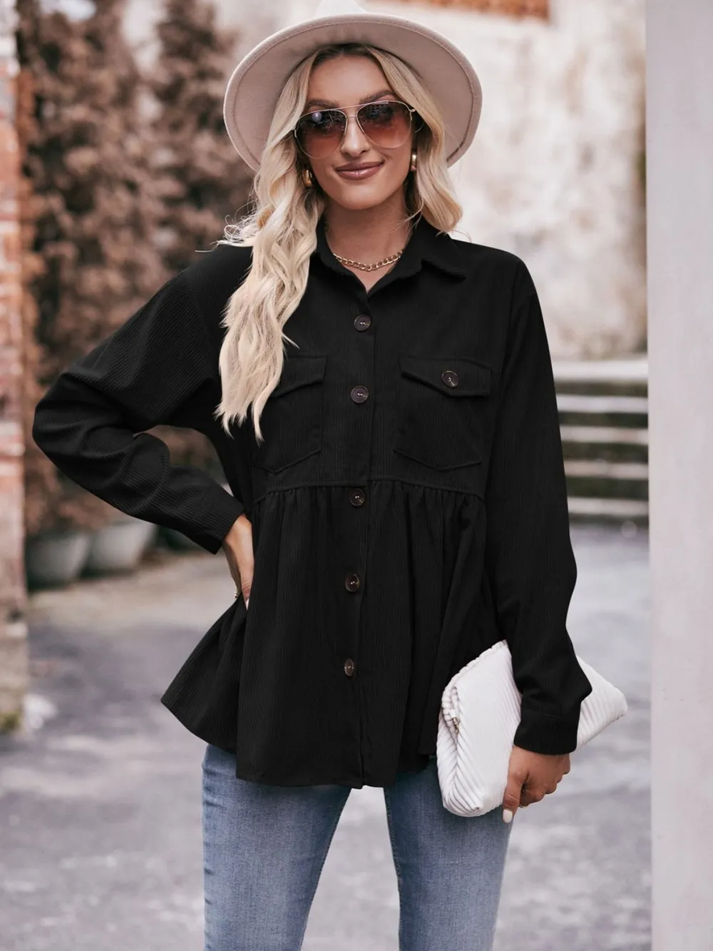 Collared Neck Long Sleeve Shirt, image 15