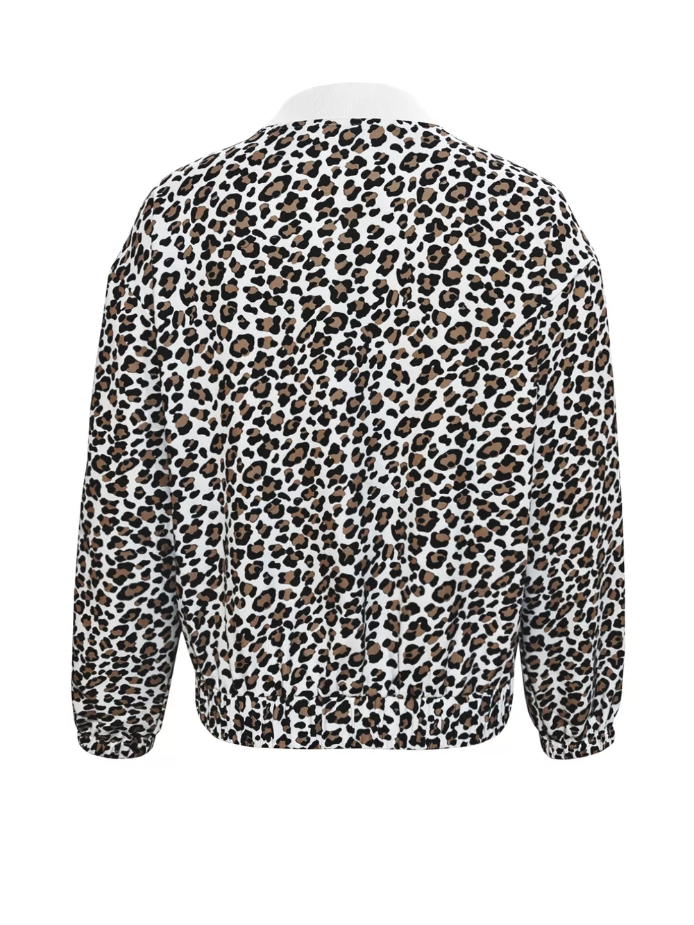 Leopard Zip Up Bomber Jacket with Contrast Side Stripes, image 3