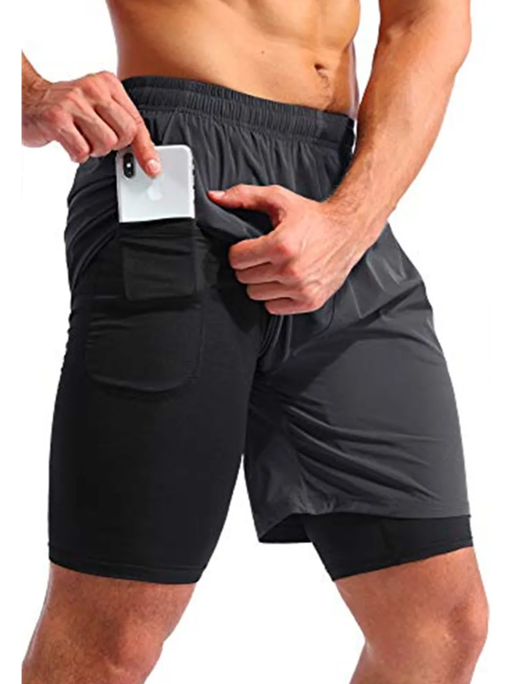 Men's Elastic Waist Active Shorts, image 3