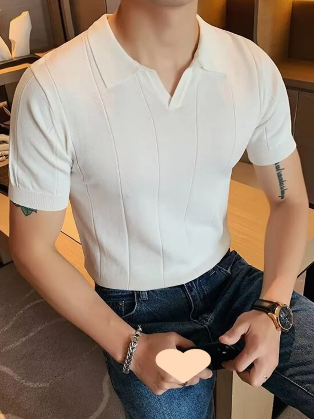 Men's Plus Size Collared Neck Short Sleeve Polo, image 12