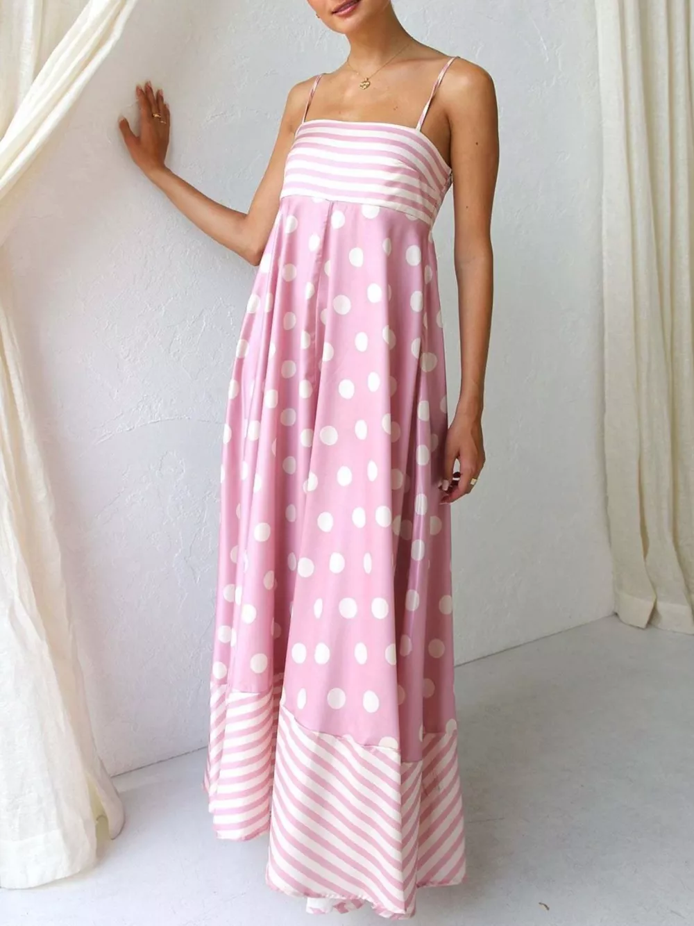 Printed Spaghetti Strap Maxi Dress, image 22