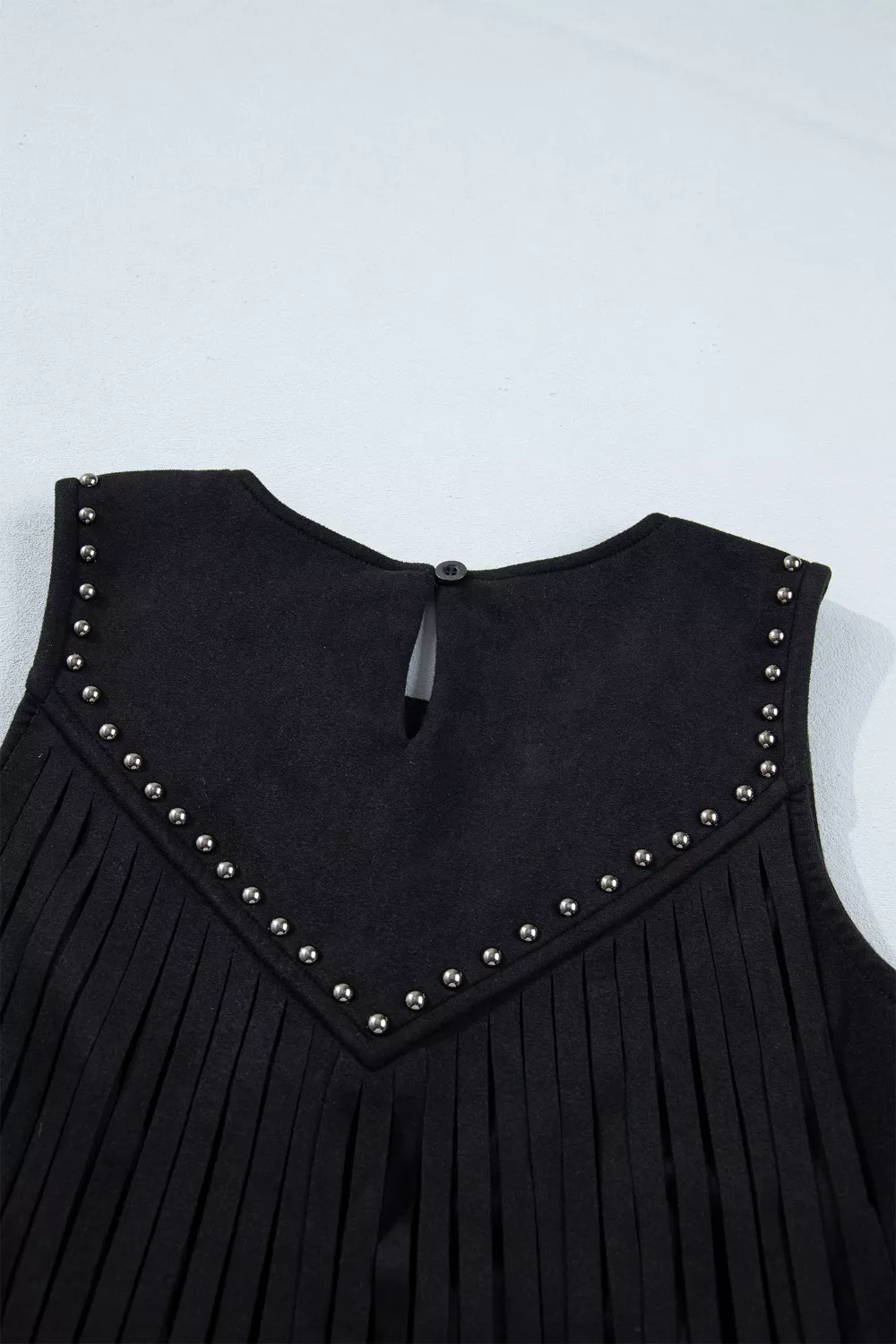 Western Fringe Rivet Paneling Bust Sleeveless Top, image 14