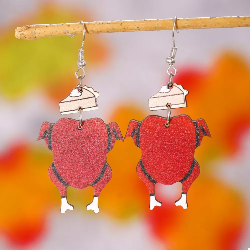 Thanksgiving Turkey Dangle Earrings, image 7