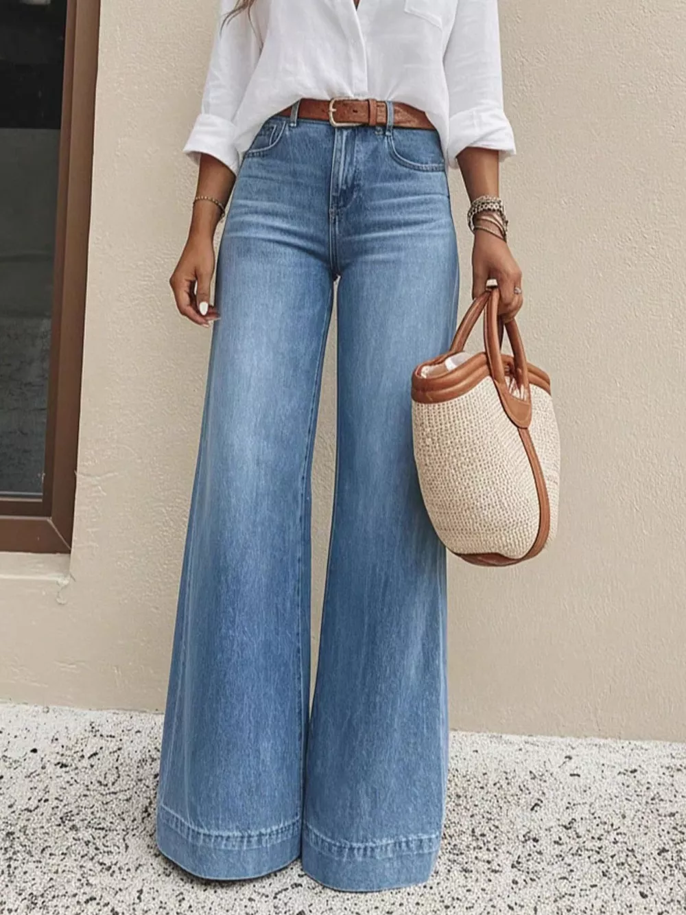 High-Waisted Wide Leg Jeans, image 2