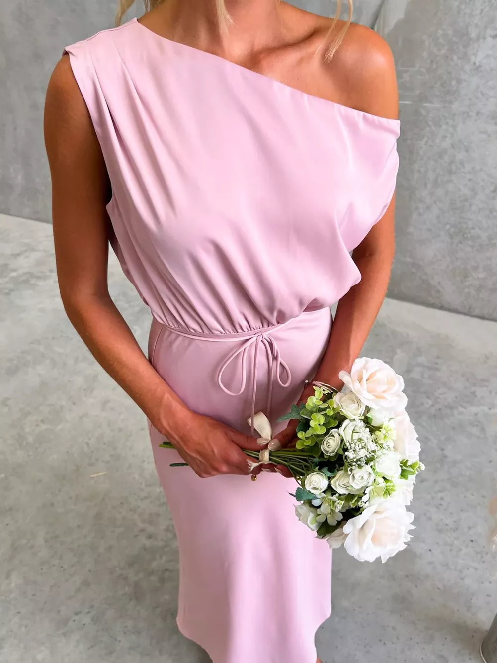 One-Shoulder Tied Midi Dress, image 18