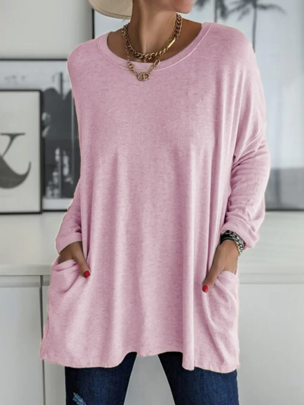 Full Size Round Neck Long Sleeve T-Shirt, image 6
