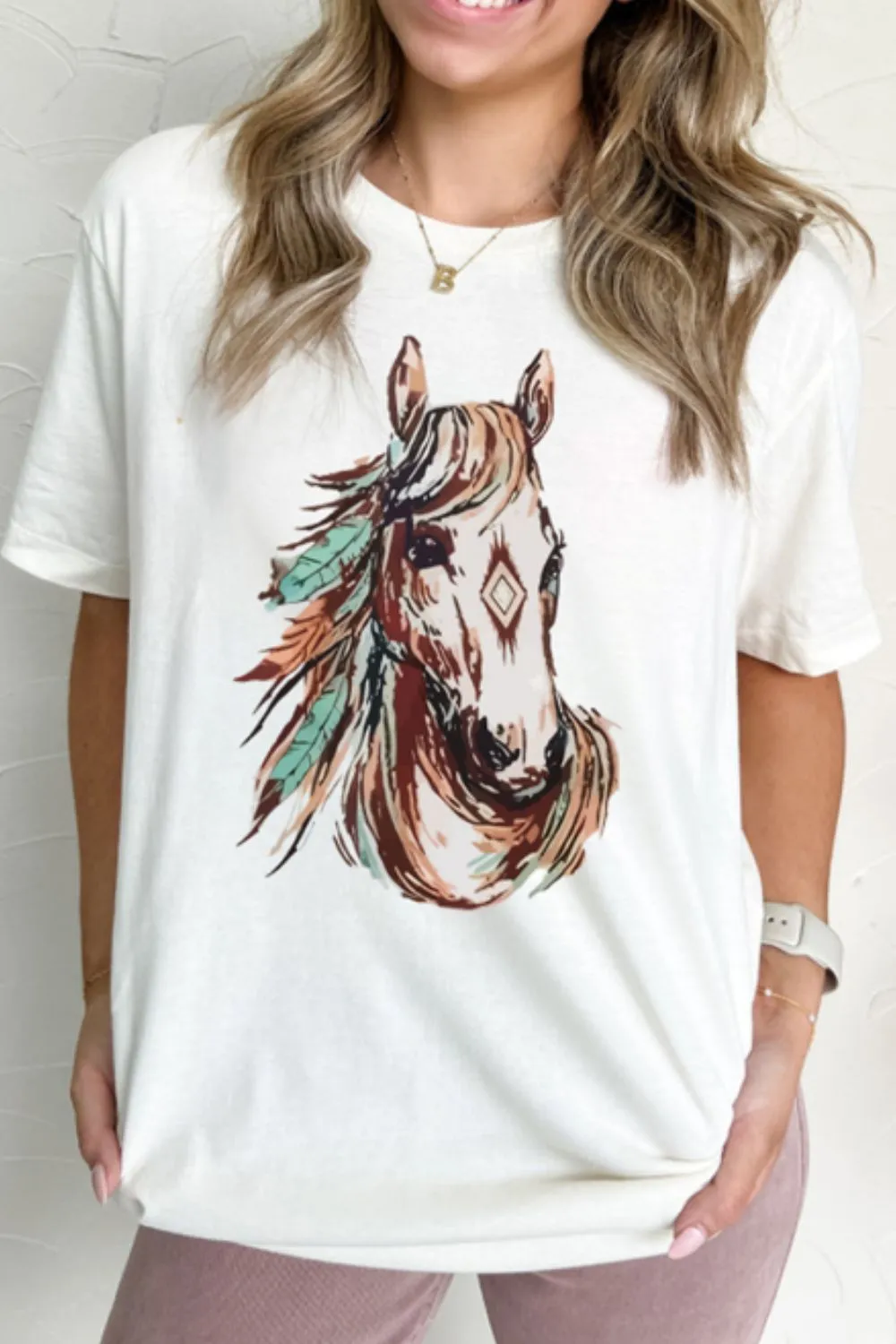 Western Aztec Horse Graphic Tee, image 2