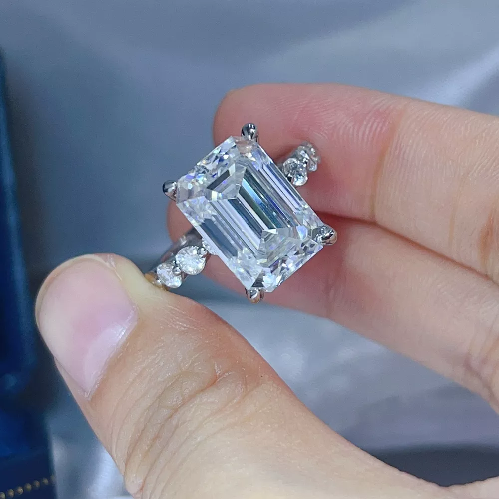 10 Carat 925 Sterling Silver Moissanite Ring, image 6
