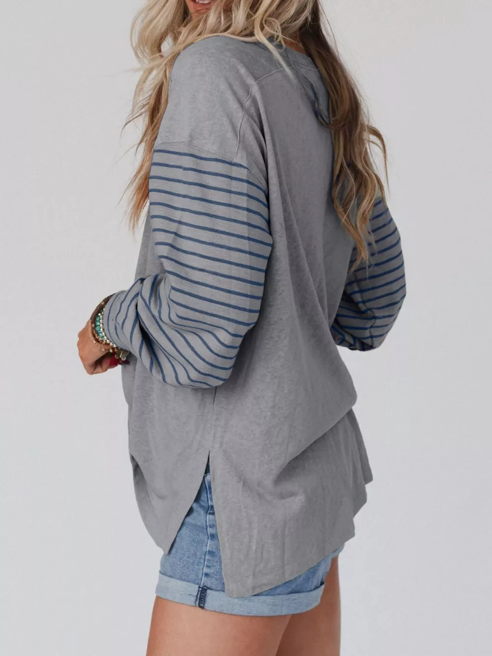 Striped Color Block Long Sleeve T-Shirt, image 20