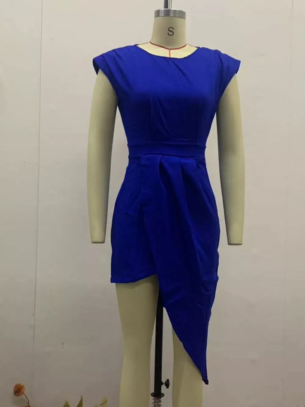 Full Size Elegant Asymmetrical Backless Pleated Dress Plus Size, image 17