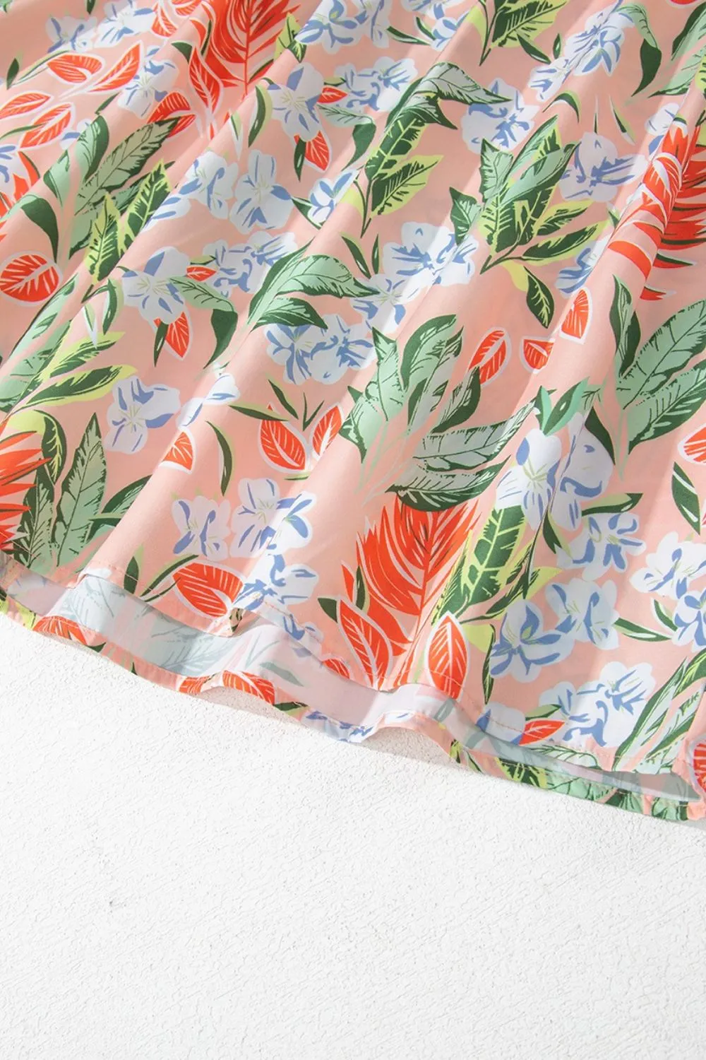 Floral Smocked Square Neck Puff Short Sleeve Midi Dress, image 8