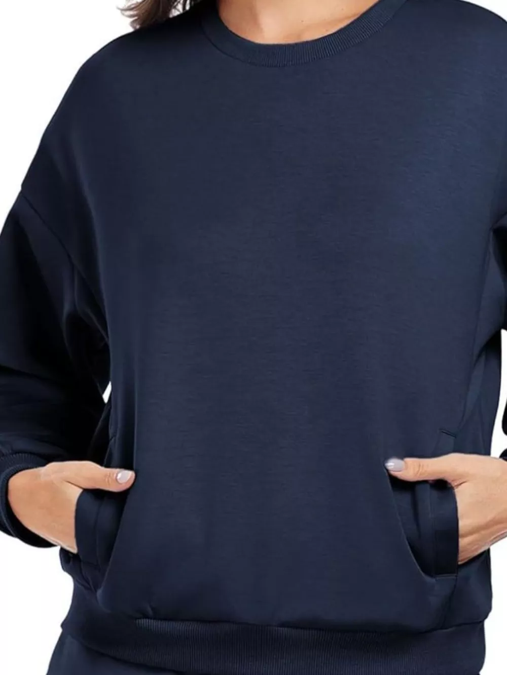 Round Neck Sweatshirt and Shorts Set, image 10