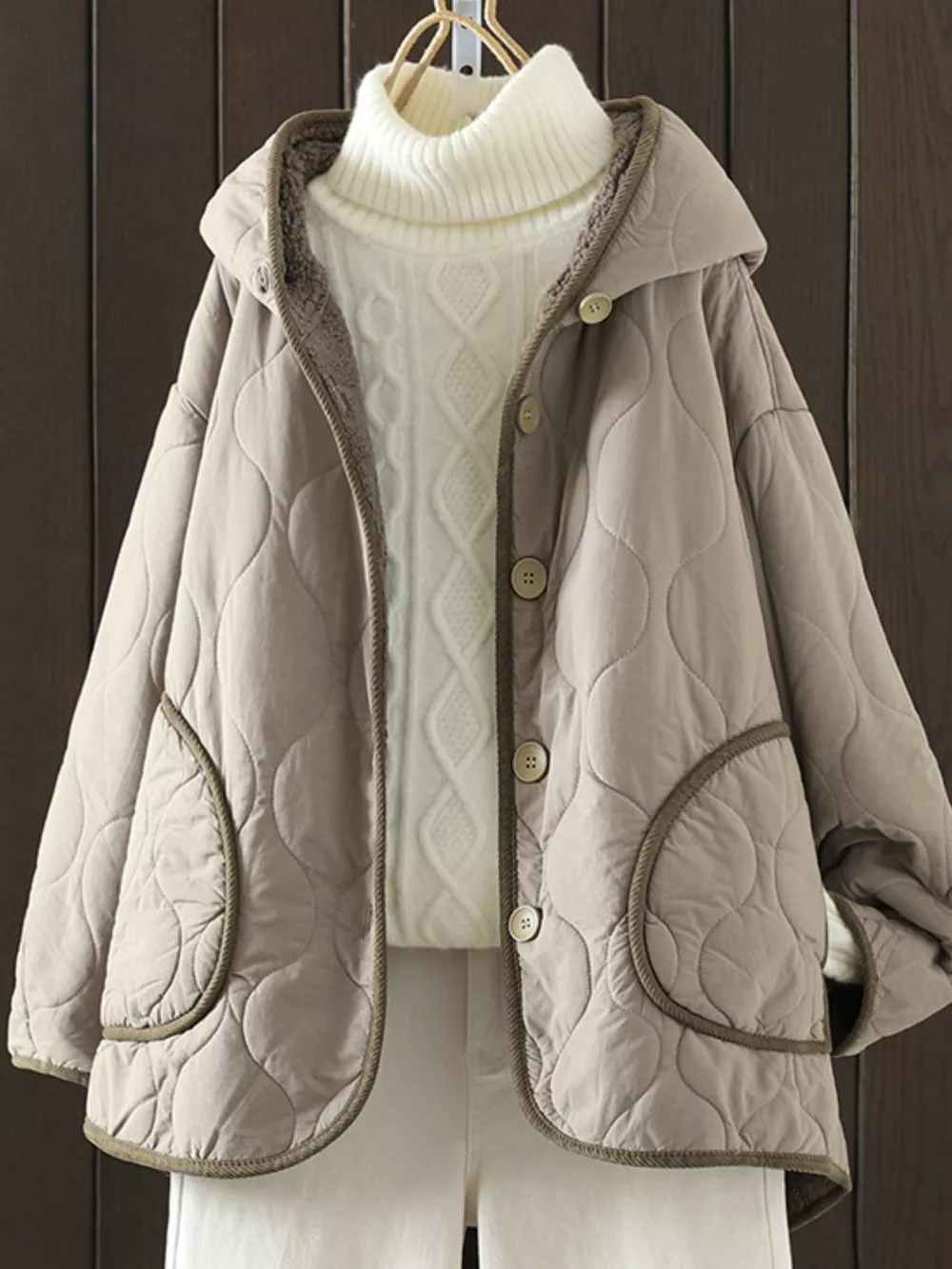 Quilted Hooded Sherpa Lined Outerwear, image 7
