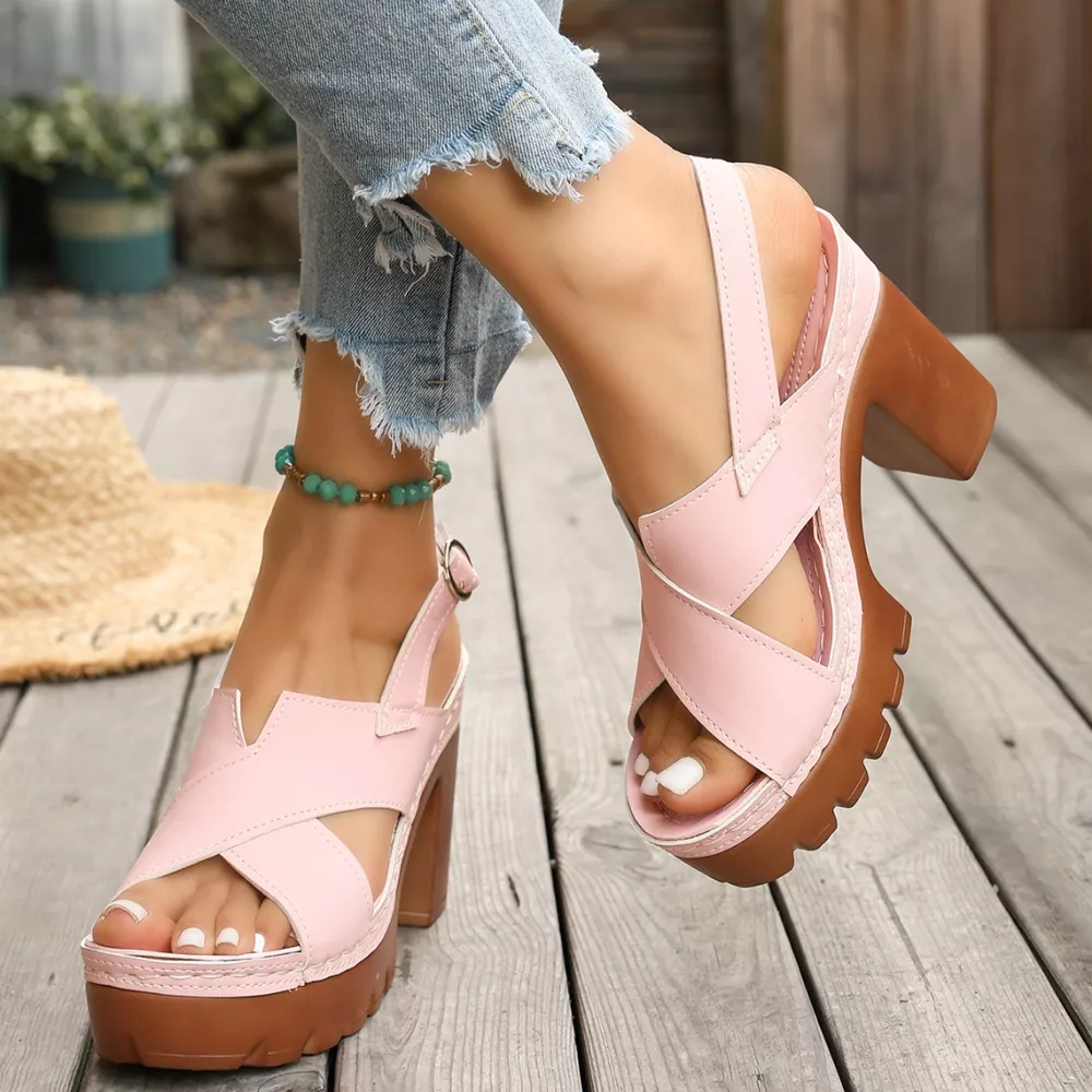 Open Toe Block Heels Sandals, image 7