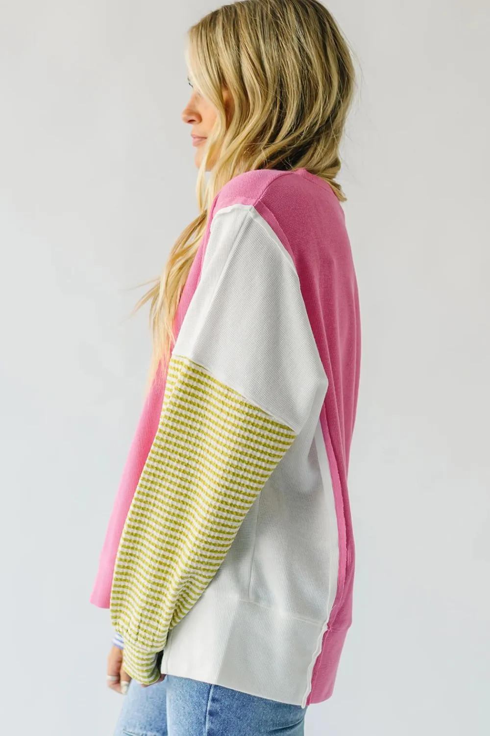 Exposed Seam Contrast Long Sleeve Sweatshirt, image 10