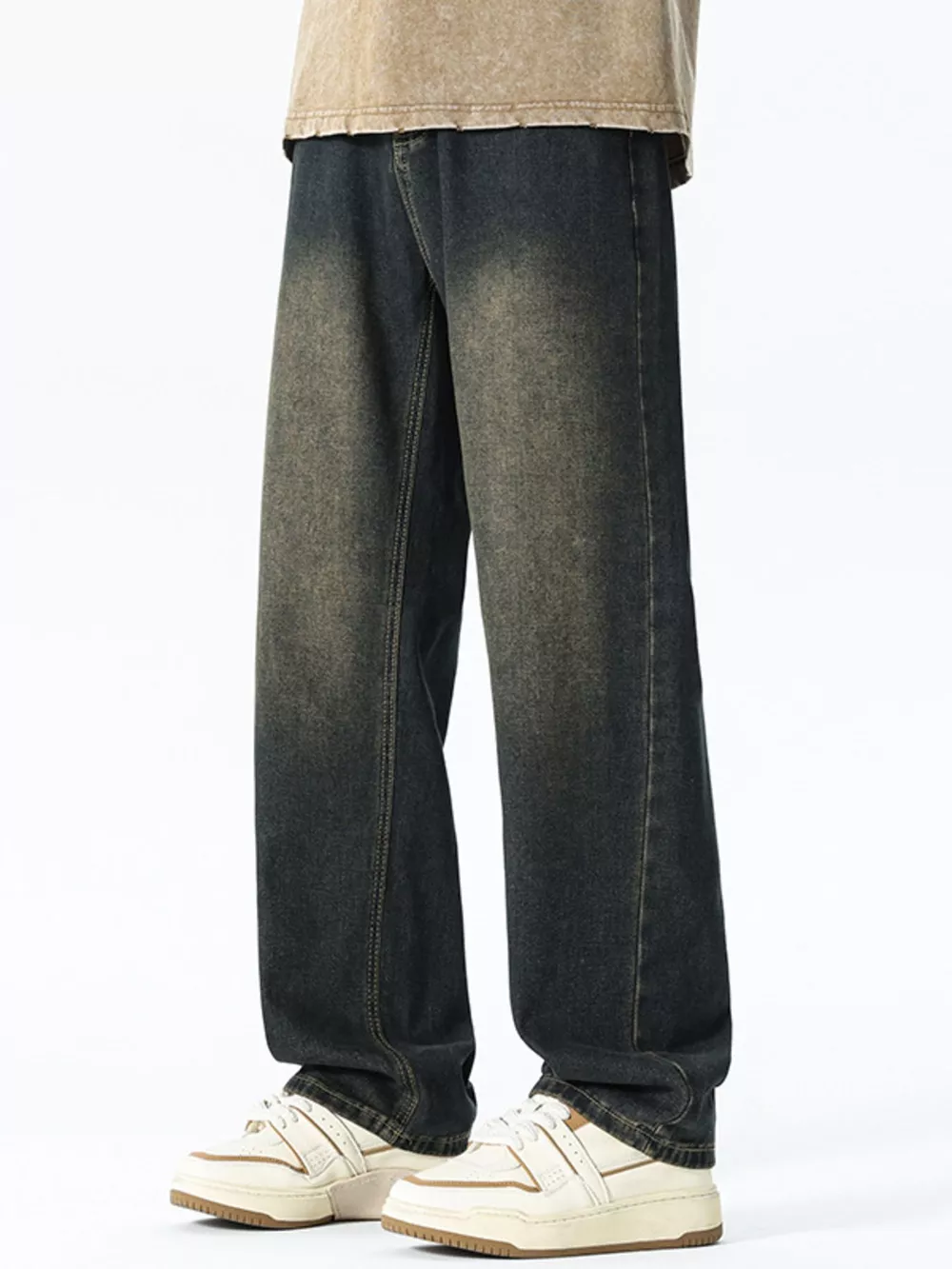 Men's Relaxed Fit Washed Jeans, image 7
