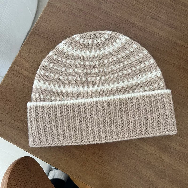 Wool Striped Warm Knit Hat, image 4
