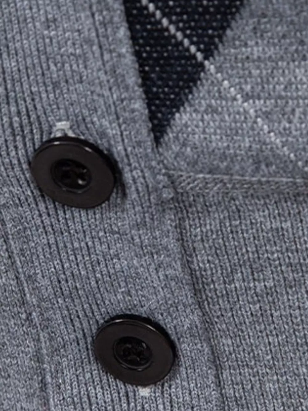Men's Plus Size Argyle Pattern V-Neck Button-Down Cardigan Vest, image 10