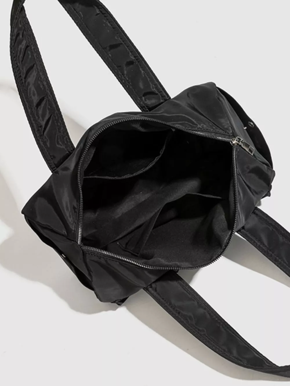 Minimalist Nylon Barrel Shoulder Bag with Multi-Pocket Utility, image 6