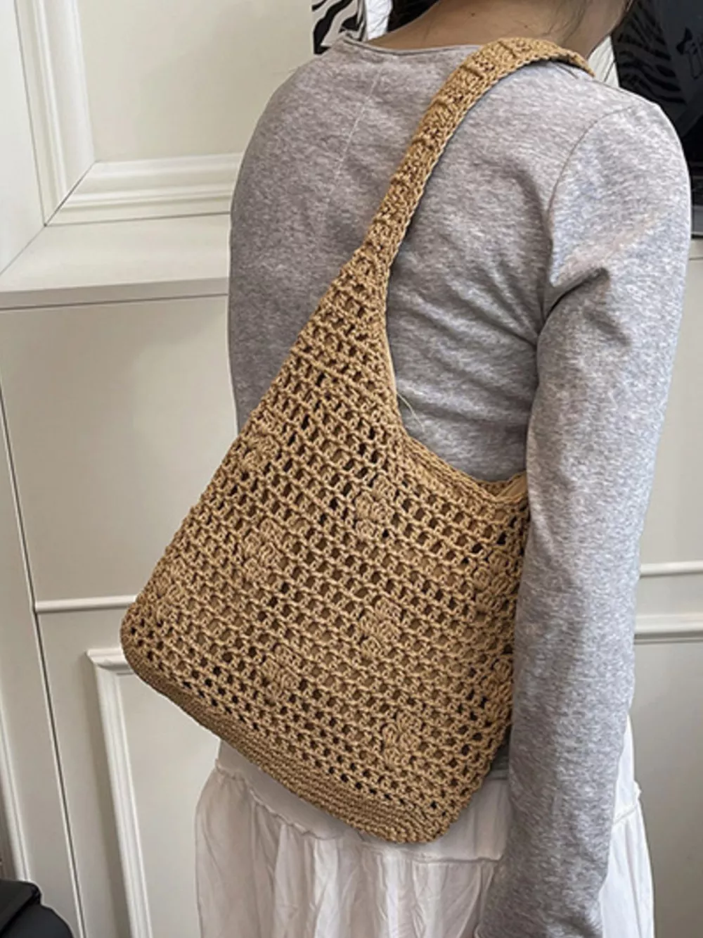 Knitted Crochet Shoulder Bag, image 5