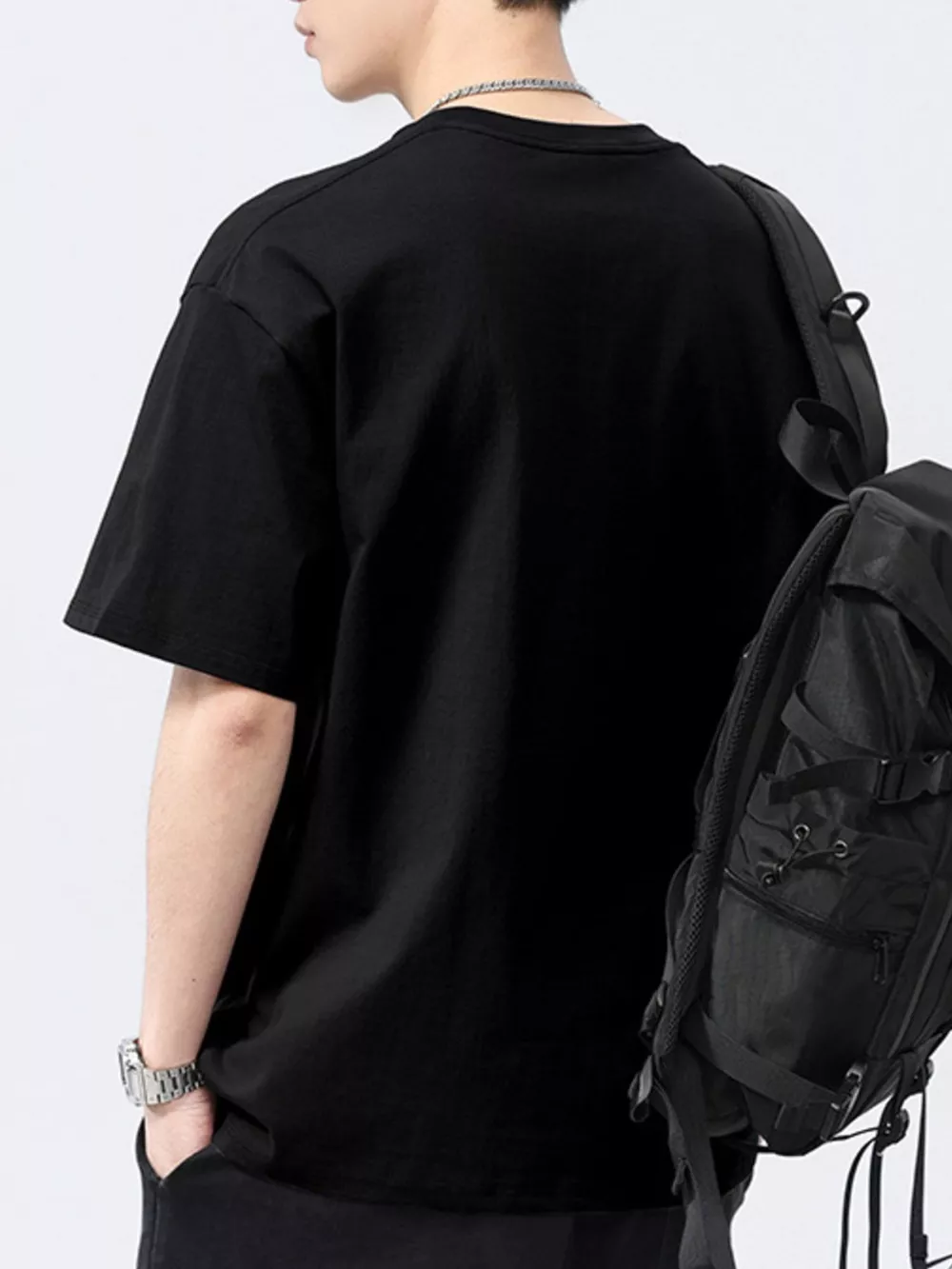 Men's Full Size Oversized Round Neck Short Sleeve T-Shirt Plus Size, image 5