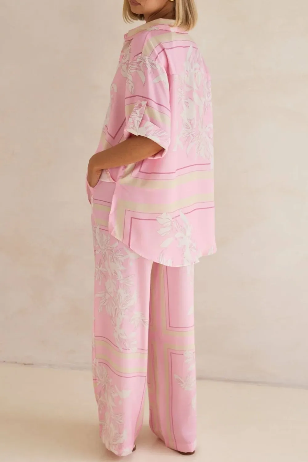 Printed Button Up Shirt and Pants Set, image 27