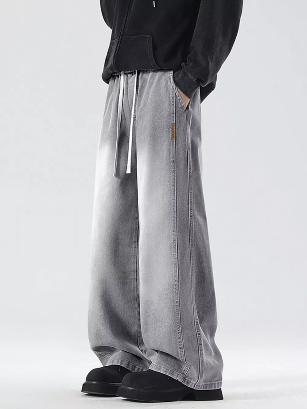 Men's Full Size Wash Wide Leg Jeans Plus Size, image 5
