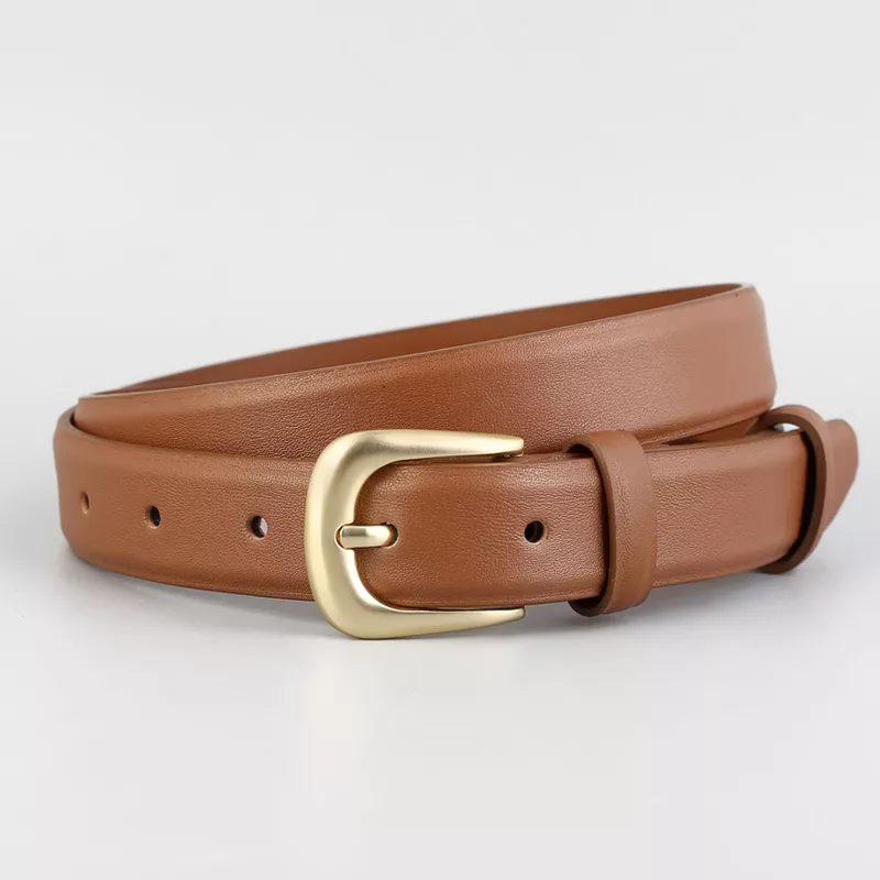 Leather Belt with Golden Buckle, image 4