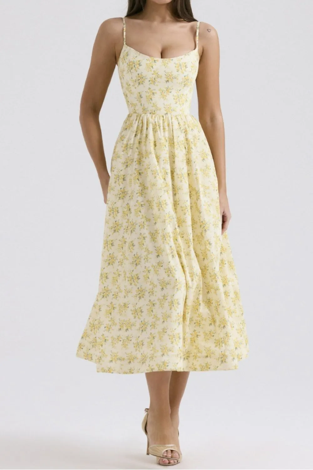 Floral Print Spaghetti Strap Midi Dress, image 16