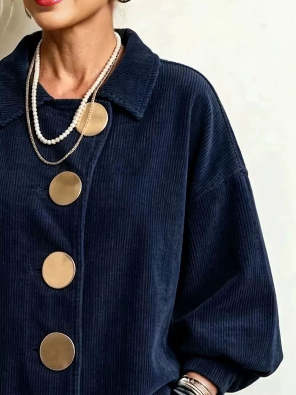 Full Size Corduroy Button-Down Jacket Plus Size, image 12