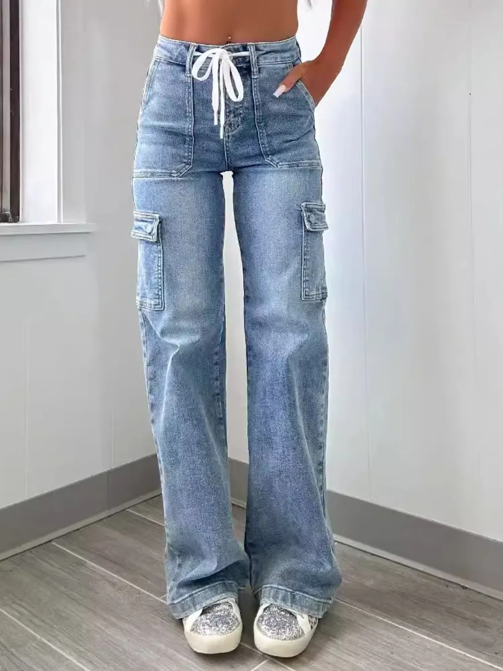 Washed Jeans with Pockets