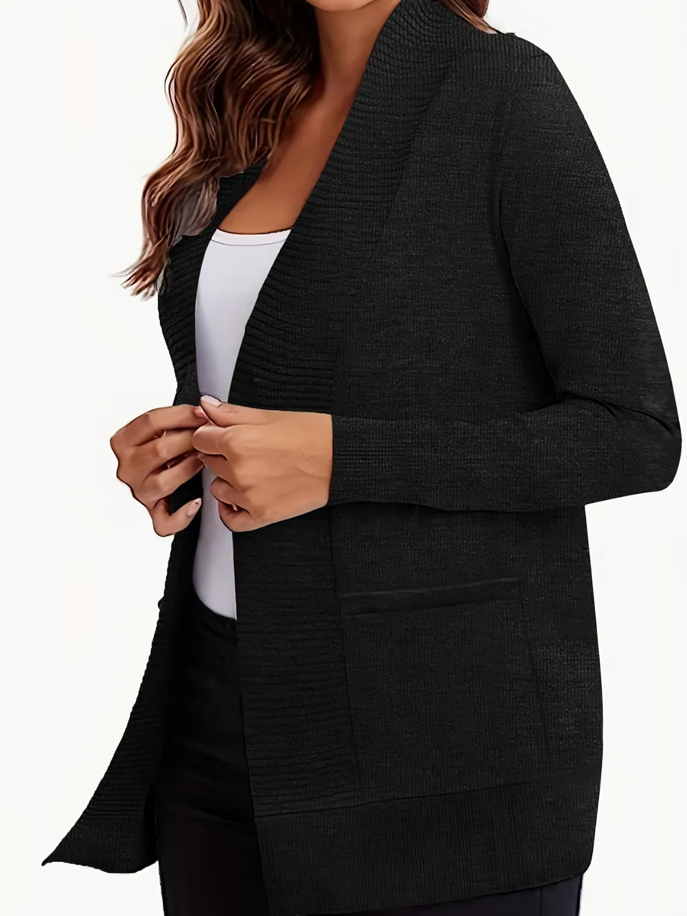 Open Front Long Sleeve Sweater Cardigan, image 15