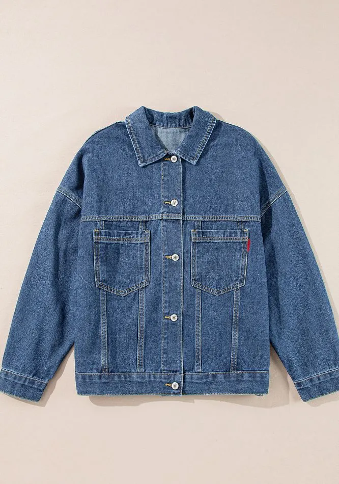 Pocketed Button Up Denim Jacket, image 11