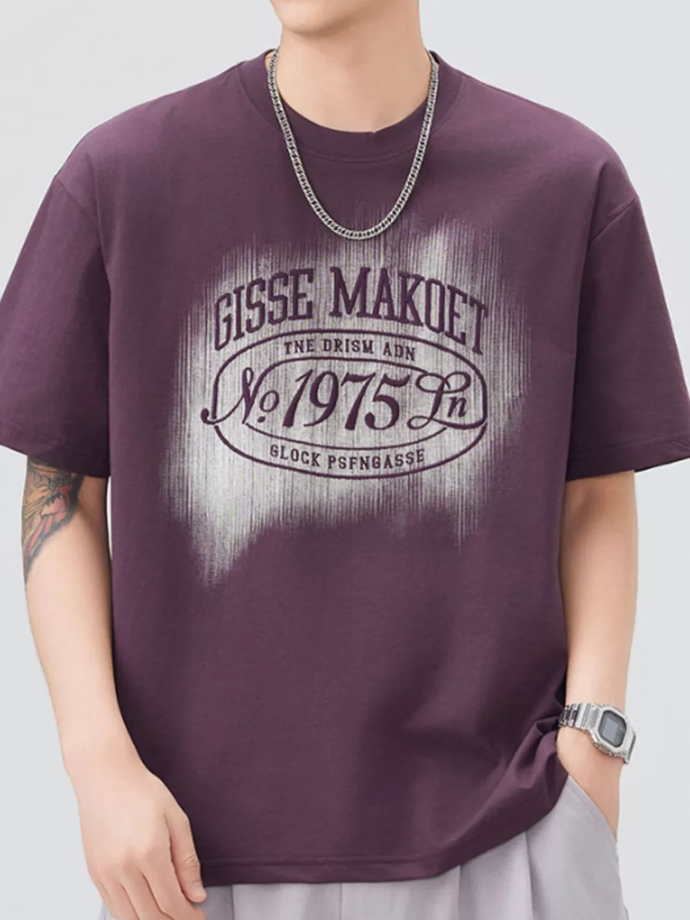 Men's Plus Size Graphic Round Neck Short Sleeve T-Shirt, image 8