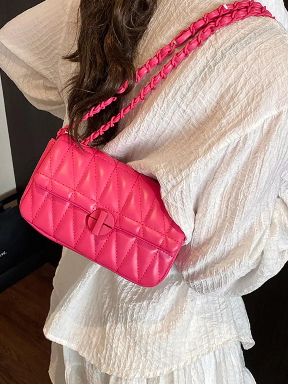 Quilted Chain Strap Crossbody Bag, image 6