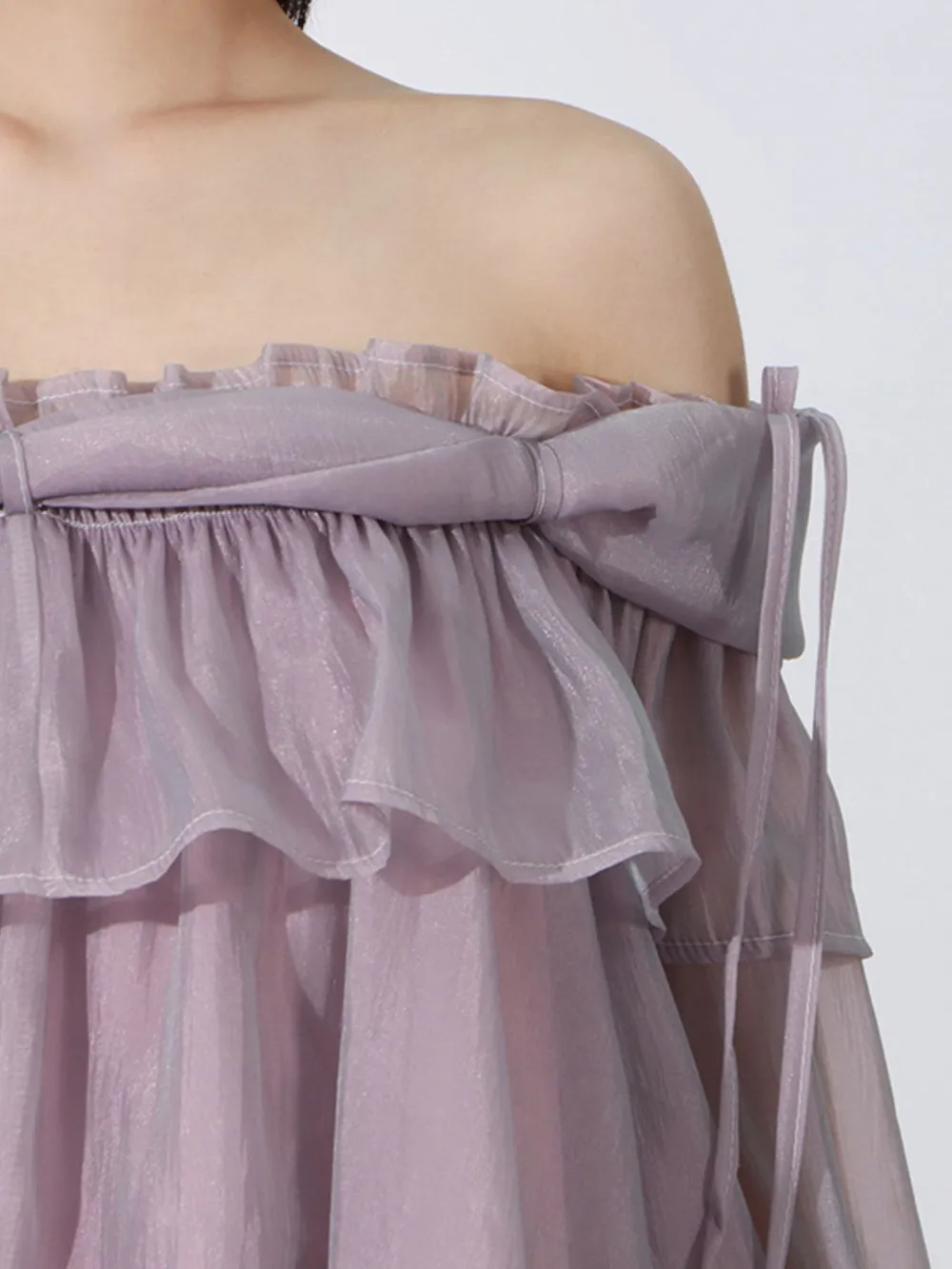 Ruffled Off-Shoulder Flounce Sleeve Blouse, image 3