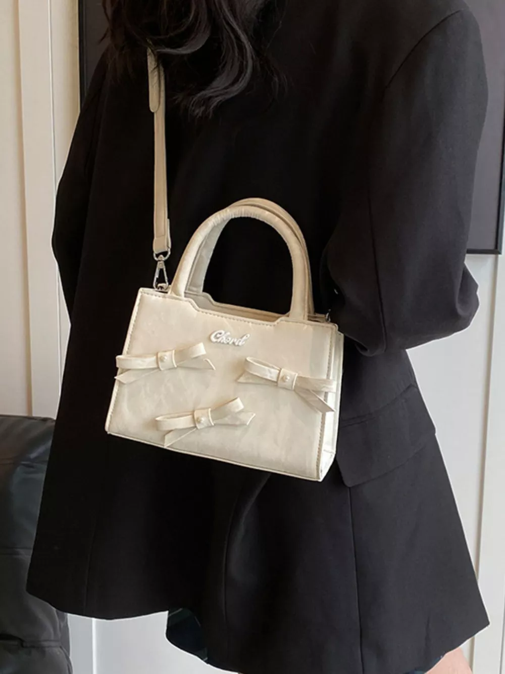 Bow Decor Crossbody Bag