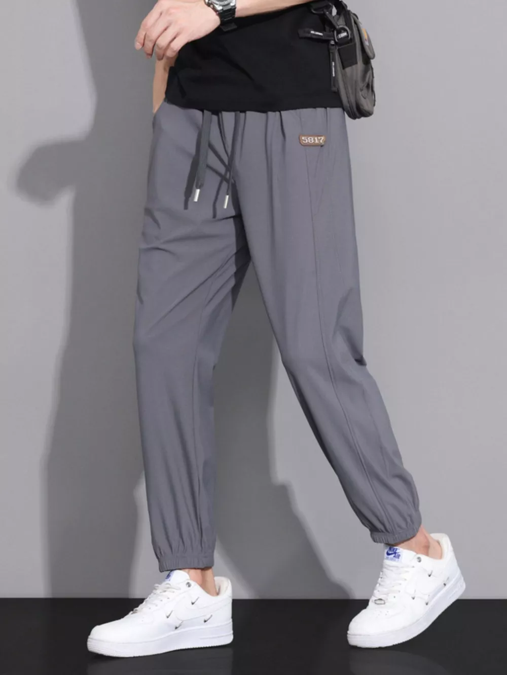 Men's Plus Size Casual Loose-Fit Drawstring Joggers, image 5
